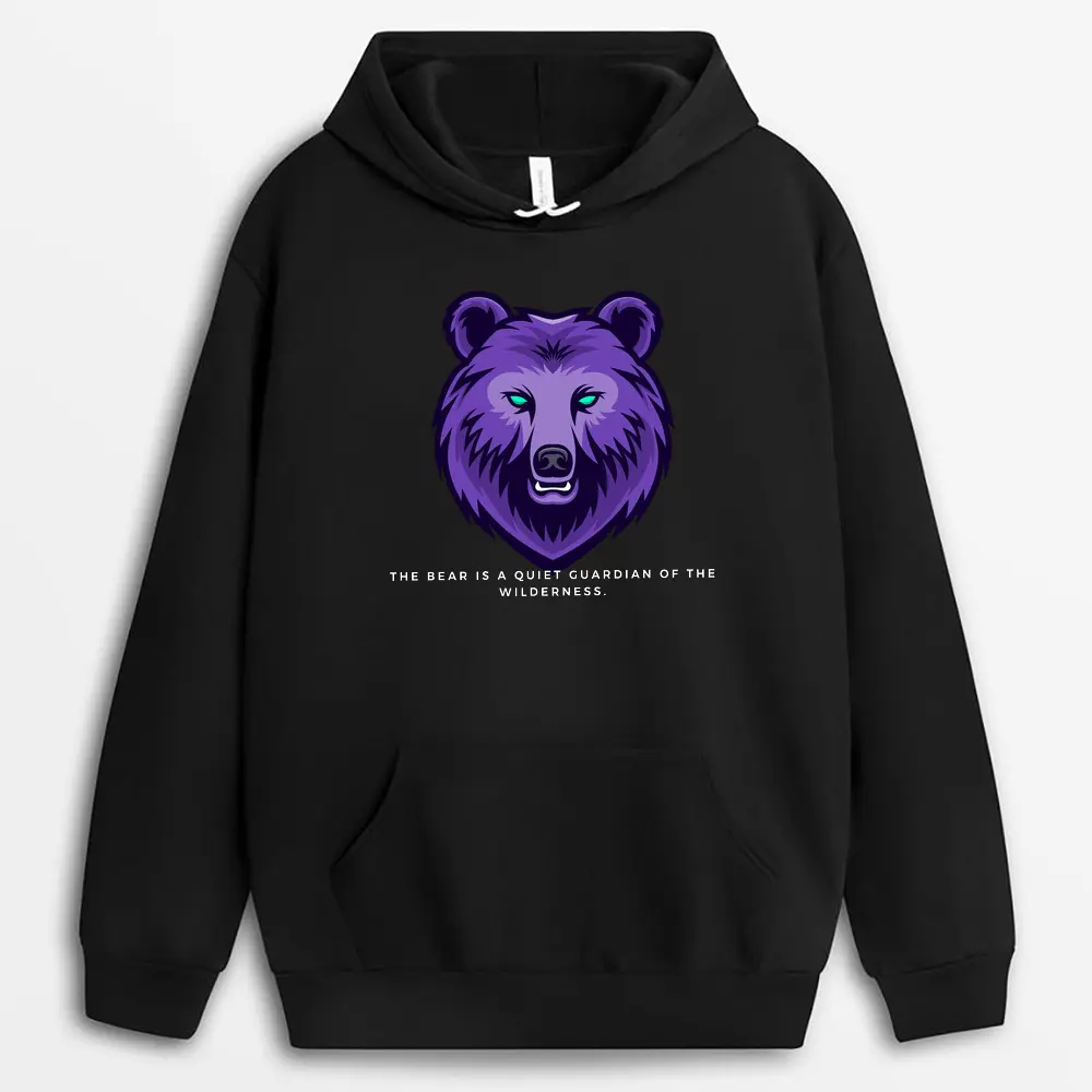 The Bear Is A Quiet Guardian Of The Wilderness Seyxtee Hoodie - Black